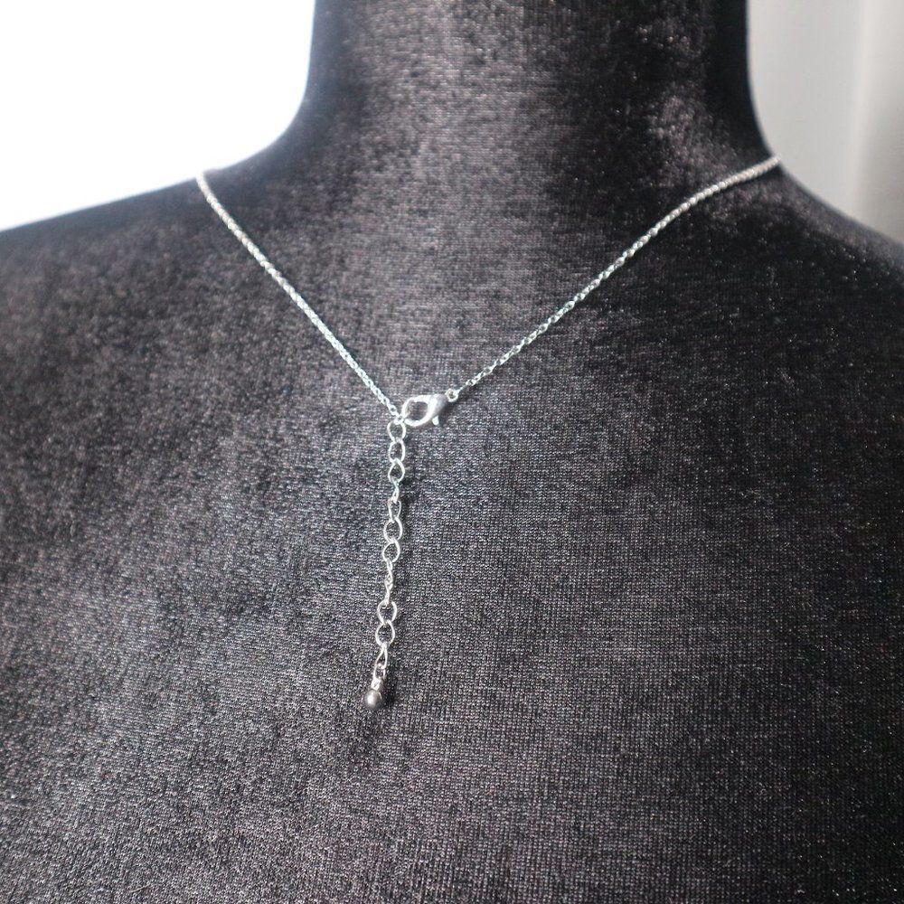 Silver Heart Beat Electrocardiogram Necklace - Picture 4 of 4